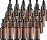 Lawei 24 Pcs Amber Glass Bottles with Pipettes Dropper Bottles for Essential Oils Perfumes Aromatherapy Chemistry Lab Chemicals - 30ml