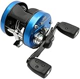 Abu Garcia Ambassadeur® 5601 Jerk, Fishing Reel, Round Baitcast Reels, Conventional Fishing, Unisex, Blue / Black, 5000 | Left Hand | 5.3:1