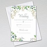 Pack of Wedding Invitations with Envelopes: Eucalyptus Wedding Invites (Pack of 50 with Envelopes)