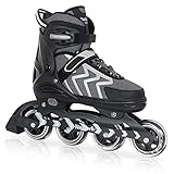Nattork Adjustable Blades Roller Skates for Adults Women and Men,Outdoor & Indoor Black Inline Skates for Kids,Boys,Beginners,Size 6.5 7 7.5 8