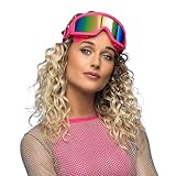 Boland - Ski goggles for costume and party, stylish glasses for festival, carnival or apres ski theme party, neon pink