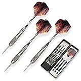 3 Pack Steel Darts Set Tungsten 26 Grams with Aluminum Shafts and 3 Style Flights + 1 Case, Professional Metal Dart Tip Set (26g)