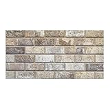 IZODEKOR 1-Pc 3D Brick Effect Wall Panels - Outdoor Wall Cladding, Decorative Wall Panels for Living Room, Balcony, Terrace, Office, Faux Brick, 50x100 cm | Beige Dream 1902