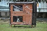 Bunny Business Universal Double Hutch Cover For 36" Double Decker Rabbit Hutches Moisture Resistant Rabbit Hutch Cover Covers 210D