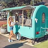 Mobile Food Trailer for Sale, Customizable Concession Food Cart Street Vending Trailer, Portable Ice Cream Burger Hot Dog BBQ Kitchen Truck, Outdoor Festival & Market Food Stand Kiosk