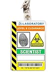 Mad Scientist Clip-on ID Pass Badge, Halloween Fancy Dress Accessory
