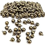 Tashce 200Pcs 6mm Little Bell, Bronze Bell Craft, Christmas Copper Metal Clank of Bells, Small Bells for Christmas, Party, DIY Jewelry Making