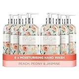 Baylis & Harding Royale Garden Peach Peony & Jasmine Hand Wash, 500 ml (Pack of 6) - Vegan Friendly