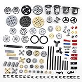 Topica Technical Parts Cars Gears Axles Compatible with MOC Bricks, 116Pcs Cogs and Gears Chain Link Connectors Crawlers Replacement Parts Pack
