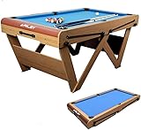 Riley "W" Leg 6ft Snooker & Pool Table - No Assembly Required - Includes Set of 7/8-inch Pool Balls, Set of 3/4" Snooker balls & Cues (Snooker and Pool Table Only)