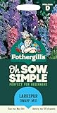 Fothergill's Oh Sow Simple, Larkspur Dwarf Mix Flower Seeds, Sow: Mar-Oct, Blue/Purple/Pink