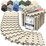 Interlocking Soft Foam Floor Mat - 18 Pieces Protective Gym Flooring Set, Exercise Mats EVA Puzzle Rubber Tiles, Ground Surface Protection Workout Underlay Matting Sports Pool Home Fitness Garage
