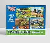4 puzzles in a box - Tractor Ted: Four Seasons on the Farm Puzzles - Spring, Summer, Autumn and Winter - Perfect for Kids age 3+