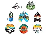 Outdoors Enamel Pins For Backpacks - Enamel Pins set,Cute Pins for Jackets Enamel Pin Set for Bookbags Lapel Pin (Set-1)