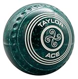 Taylor Bowls Ace Coloured Dark Green/Green Bowls - Set of 4, Heavy, Size 3, Progrip