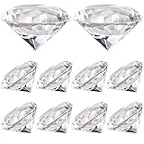 GZGZKJ 10Pcs Bright Crystals Diamonds Gemstones Wedding Crystal Diamond Paperweight Jewels Wedding Decorations Christmas Centerpieces Home Decor (Clear)