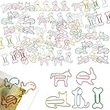 BDSHUNBF 100 Coloured Animal Shaped Paper Clips for Office & School Document Organizing