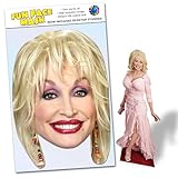 1 x Dolly Parton - Ready To Wear Celebrity Face Mask Includes Freestanding 20cm Desktop Standee Card Cutout - Standee Dolly P