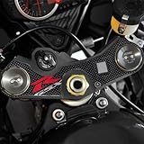 labelbike - 3D Sticker Motorcycle Steering Fork Plate Decoration and Protection in Resin Compatible with Suzuki GSX-R 600-750 2006-2016 and GSX-R 1000 2007-2008 - Color Carbon Red