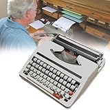 LSHFYV Retro Typewriter, Mechanical English Typewriter, Old-Fashioned Traditional Portable Manual Typewriter, Vintage Finish Antique Typewriters for Notes or Letters or Creative Writing,White
