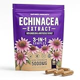 Echinacea Capsules High Strength - 5000mg Echinacea with Dandelion & Honeysuckle - Food Supplement - Vegan - one a Day - 90 Capsules per Pack (1 Single Pack)
