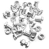 50 Pack Greenhouse Nuts and Bolts Square Head 10mm Aluminium Greenhouse Bolts & Nuts Greenhouse Accessories for Building Installing Repairing and Fixing Green House
