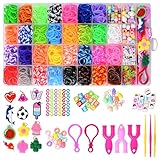 Delycazy 2500+ Loom Bands Kit, 30 Colors Loom Rubber Bands for DIY Refill Bracelet Making Craft Kits, Twist Bands with Storage Case for Party, X-mas Birthday Gift for Kids