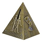 Metal antique Pyramid Model, Money Bank Metal Statue Delicate Bronze Metal Egyptian Pyramid Model Antique Style Ornament for Home Office Decor & Piggy Bank