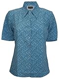 Simon Jersey Short Sleeve Open Collar Blouse Blue, Blue, 10