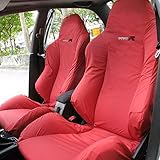 UK Custom Covers To Fit Honda Integra Type-R DC5 (2001-2006) Front Seat Cover (x1) with Embroidery Red - SC143RED