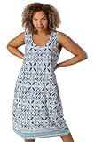 Roman Originals Slouch Cocoon Dress with Pockets for Women UK Ladies Stretch Jersey Summer Spring Casual Harem Sleeveless Oversized Relaxed Baggy Beach Regular Curve Plus Size - Plus Blue - Size 30