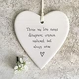 East of India Porcelain Hanging Sentiment Heart 'Those We Love', Hanging Decoration, Friendship Gift