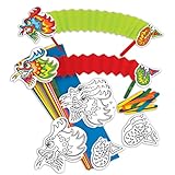 Springboard Chinese New Year Concertina Dragon Puppets - DIY Arts and Crafts for Kids w/ Chinese Dragon Stick Puppets - Kids Activity Packs - KS1 & KS2 Resources - 22 cm - 30-Pack- Assorted