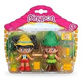 Pinypon - Set of 2 figures, traditional tales, Pinocchio & Robin Hood, recommended for children aged 4 to 8 years (Famosa 700016381)