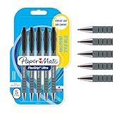 Paper Mate Flexgrip Ultra Retractable Ballpoint Pens | Medium Point (1.0mm) | Black | 5 Count