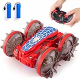 Spider Remote Control Cars Toys for 5 6 7 Year Old Boys Gifts: 2.4Ghz 360 Flips Double Sided Monster Truck with LED Lights - Type-C Charging 4WD Pool Toys for Boys Age 3-10 Present Gifts