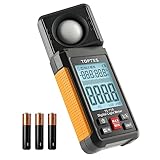 TopTes TS-710 Light Meter, Lux/Foot Candles Meter with 180º Rotating Sensor, 0.1~200,000 Lux Range, Large Backlit Display, Light Meter for Plants, Car Headlights, Home & Office LEDs (Includes Battery)