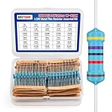 BEEYUIHF 1/2W Metal Film Resistor Assortment Kit 30 Values 300Pcs 1/2 Watt Metal Film Fixed Resistors Variety Pack (1K Ohm ~820K Ohm) ±1% Tolerance