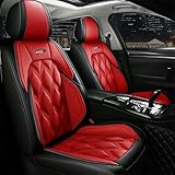 ZMLYQ car seat cover with 5 seats suitable for Ford Focus ST Recaro MK4 (2019 Onwards) waterproof/leather,red