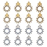 FINGERINSPIRE 16Pcs Finger Rosary Ring Catholic for Baptism 4 Colors Tibetan Style Alloy Pendants Round with Pattern for Prayer, Gifts, and Religion Jewelry for Catholics and Christians