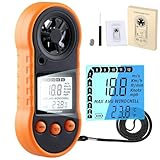 Digital Anemometer,Handheld Wind Speed Meter,Air Flow Velocity Meter for Measuring Wind Speed/Temperature with Backlight LCD,for Shooting, HVAC, Drone Flying,Windsurfing, Sailing, Surfing, Fishing