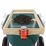 JOYSEUS Soil Sifter with Vibration Motor, Automatic Wooden Sifting Screen, Sieve for Sand Rocks Dirt Compost - 39" x 19.5" Ultra Large to Fit Most Garden Yard Wheelbarrow Carts