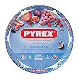 Pyrex Classic Bake & Enjoy Glass Quiche Flan Dish 25cm 1.1 Litre Transparent (Pack of 2)