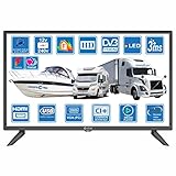 Motorhome Caravan Boat 12 Volt 24 Inch LED Digital HDR TV DVB-T2 /C/S2 Freeview Freesat Cable TV. 12V 240V USB PVR & Media Player, VGA & HDMI PC Monitor by Unispectra® (UK DVB-T2+DVBS2 (2021))