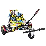 iRollers Black Graffiti HoverKart Kart Attachment Fits All Hoverboards Swegways .6.5”, 8", 10" Adjustable Hoverboard seat go Kart for Hoverboard Compatible Sleek Cool UK Seller Limited Edition