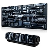 Cool Military Weapon Build Weapon Parts Display Large Gaming Mouse Pad, Stylish Desk Protector, Military Mouse Pad for Laptop & Desktop Use, Computer Office Supplies Accessories (E,11.8 * 31.5 in)