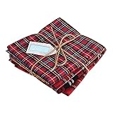 Trimits Tartan Craft Fabric Fat Quarter Bundle, Polyester, 54 x 45cm, Red