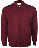 Men's Vintage Classic Style Grandad Zip-up Cardigan Jumper Sweater Knitwear Size S-4XL (UK, Alpha, M, Regular, Regular, Wine)
