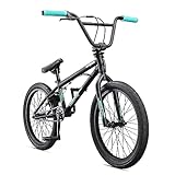 Mongoose Legion L10 Kids Freestyle Sidewalk BMX Bike, Beginner Riders, 20-inch Wheels, Hi-Ten Steel Frame, Micro Drive 25x9T BMX Gearing, Black/Teal