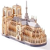 ROWOOD 3D Wooden Puzzle Notre Dame de Paris DIY Architecture Model Kit, Laser-Cut Gothic Building Kits for Adults and Teens Creative Home Decor Unique Gift for Women Men